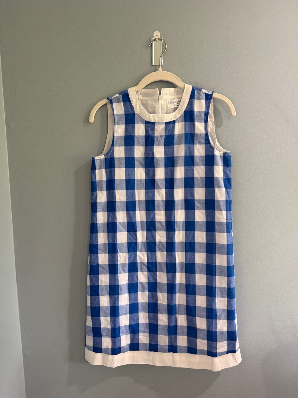 New never wore! Blue and White Gingham Sleeveless Kids Dress
